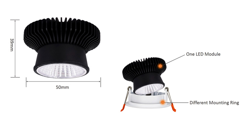 led adjustable baffle retrofit light kit downlight